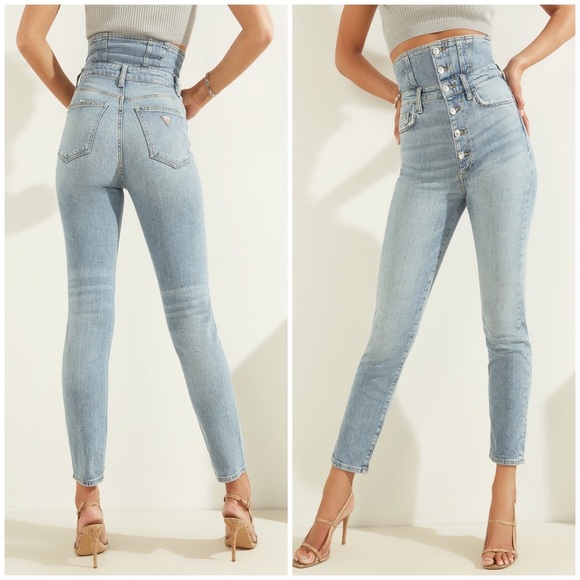 New GUESS IT GIRL HIGH WAIST RISER DENIM Jeans SZ 27 - Picture 3 of 10